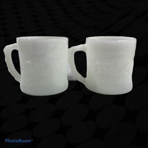 Vintage Johnny Hart BC Comics Grog Milk Glass Cups Set of 2